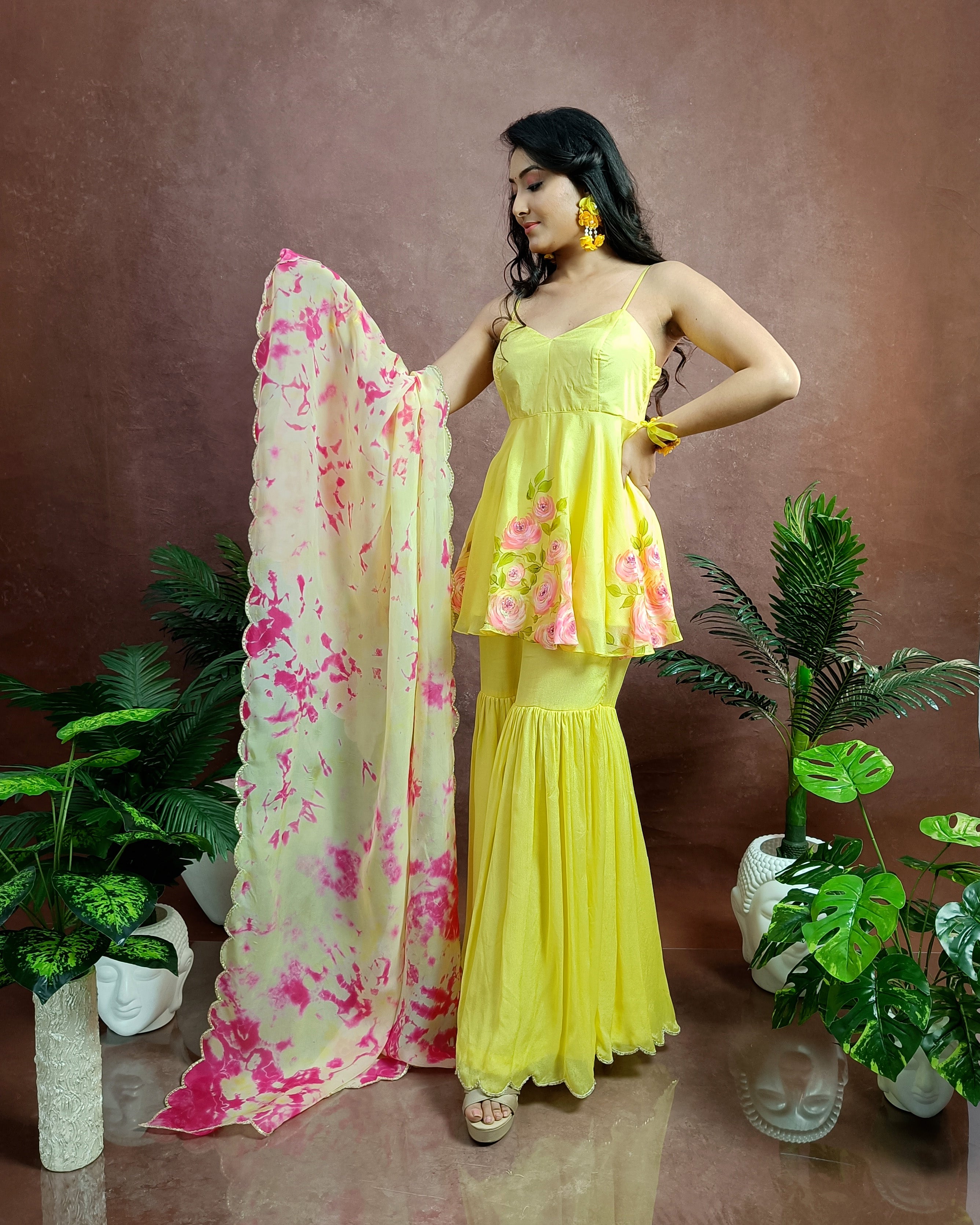 Best Design Hand Painted Sharara Suit Set For Wedding And Party Near Me best-design-hand-painted-sharara-suit-set-for-wedding-and-party-near-me