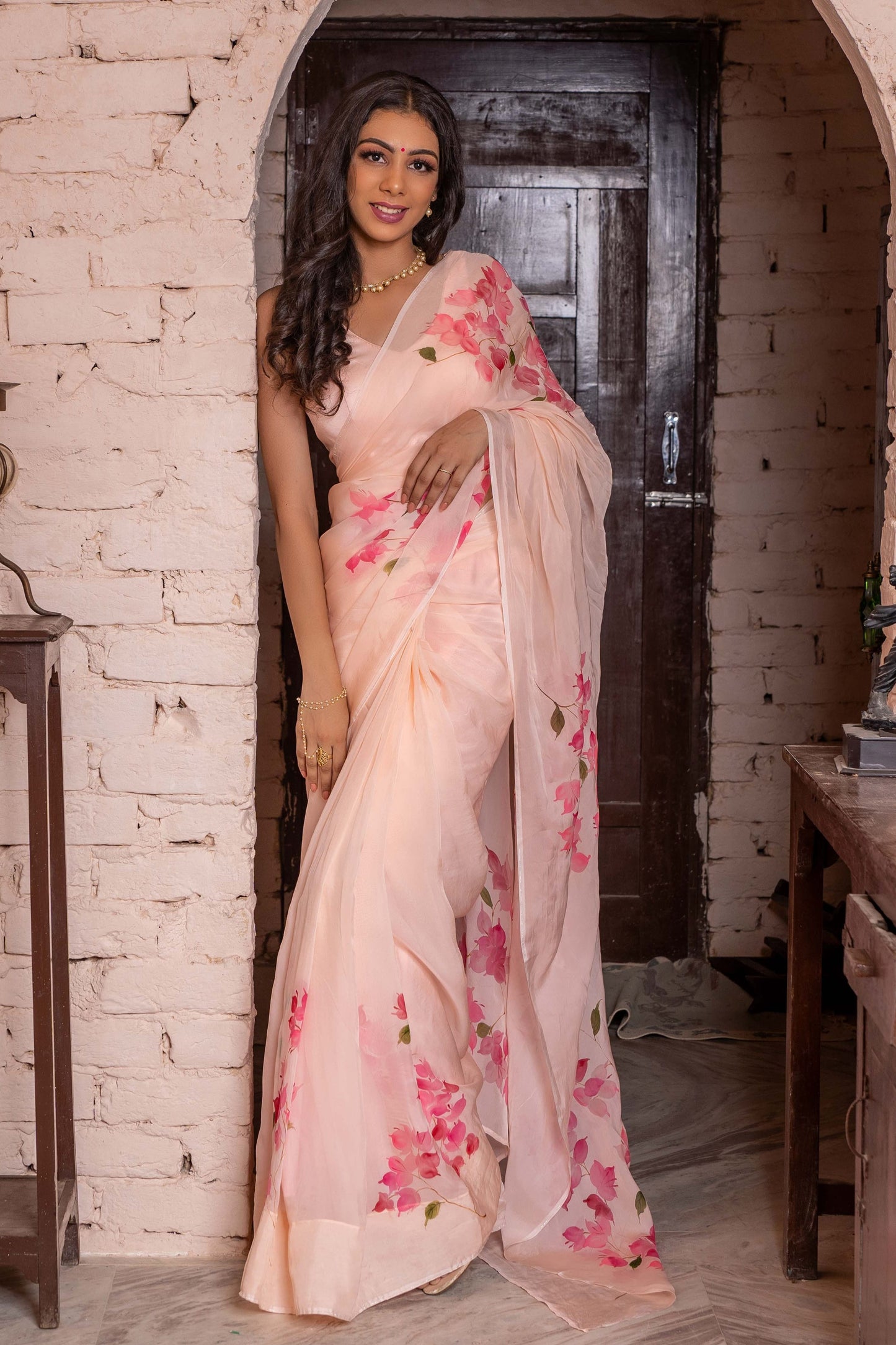 BOUGAINVILLEA ORGANZA SAREE