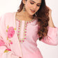 HAND PAINTED PINK ROSE STRAIGHT SUIT
