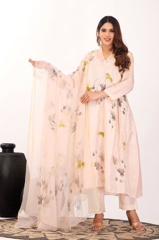 BLACK FUCHSIA FLOWER SUIT
