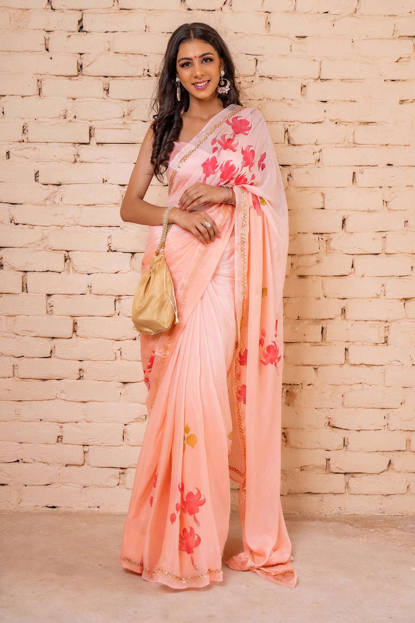 PEACH OMBRE SAREE