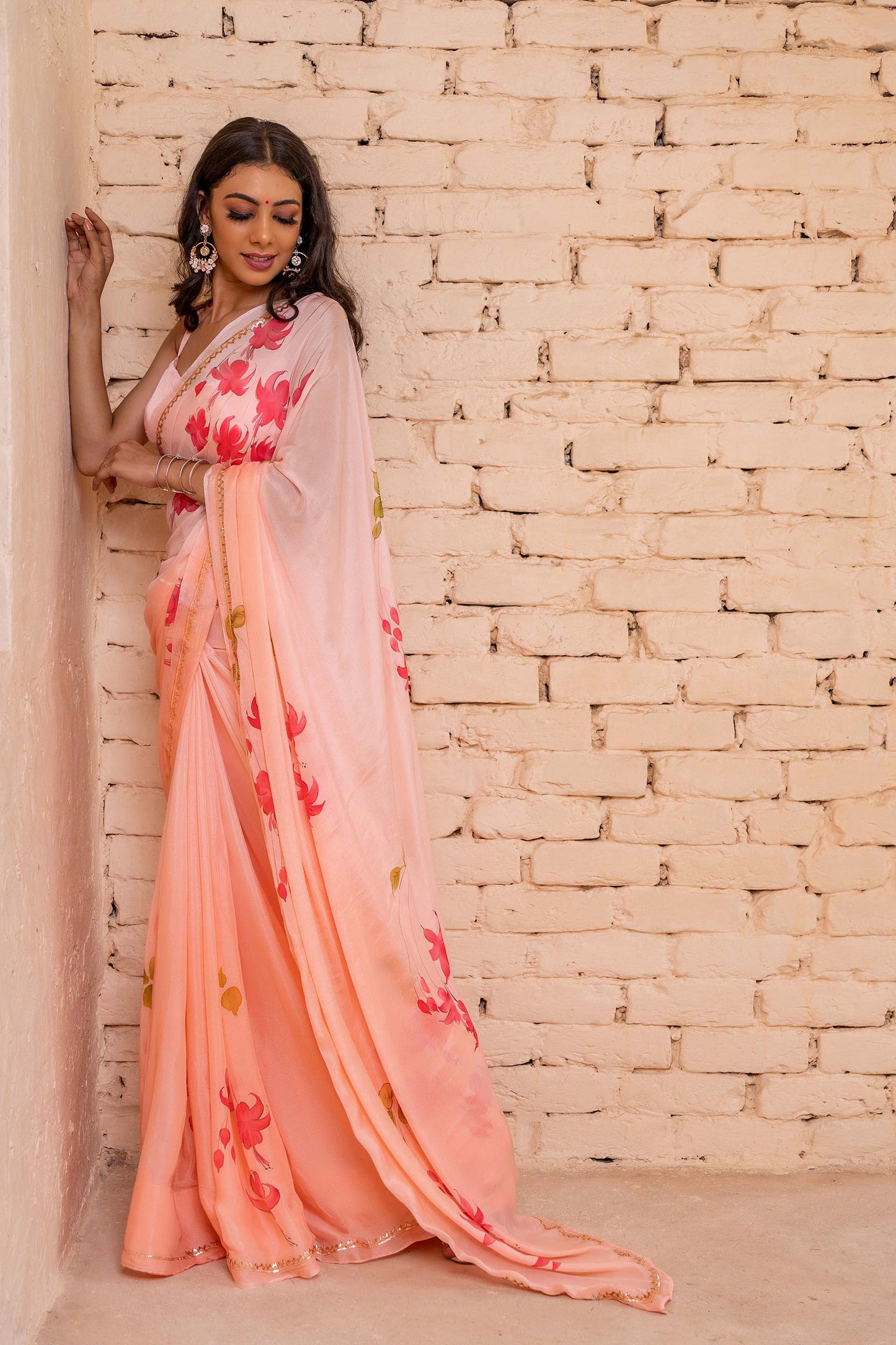 PEACH OMBRE SAREE