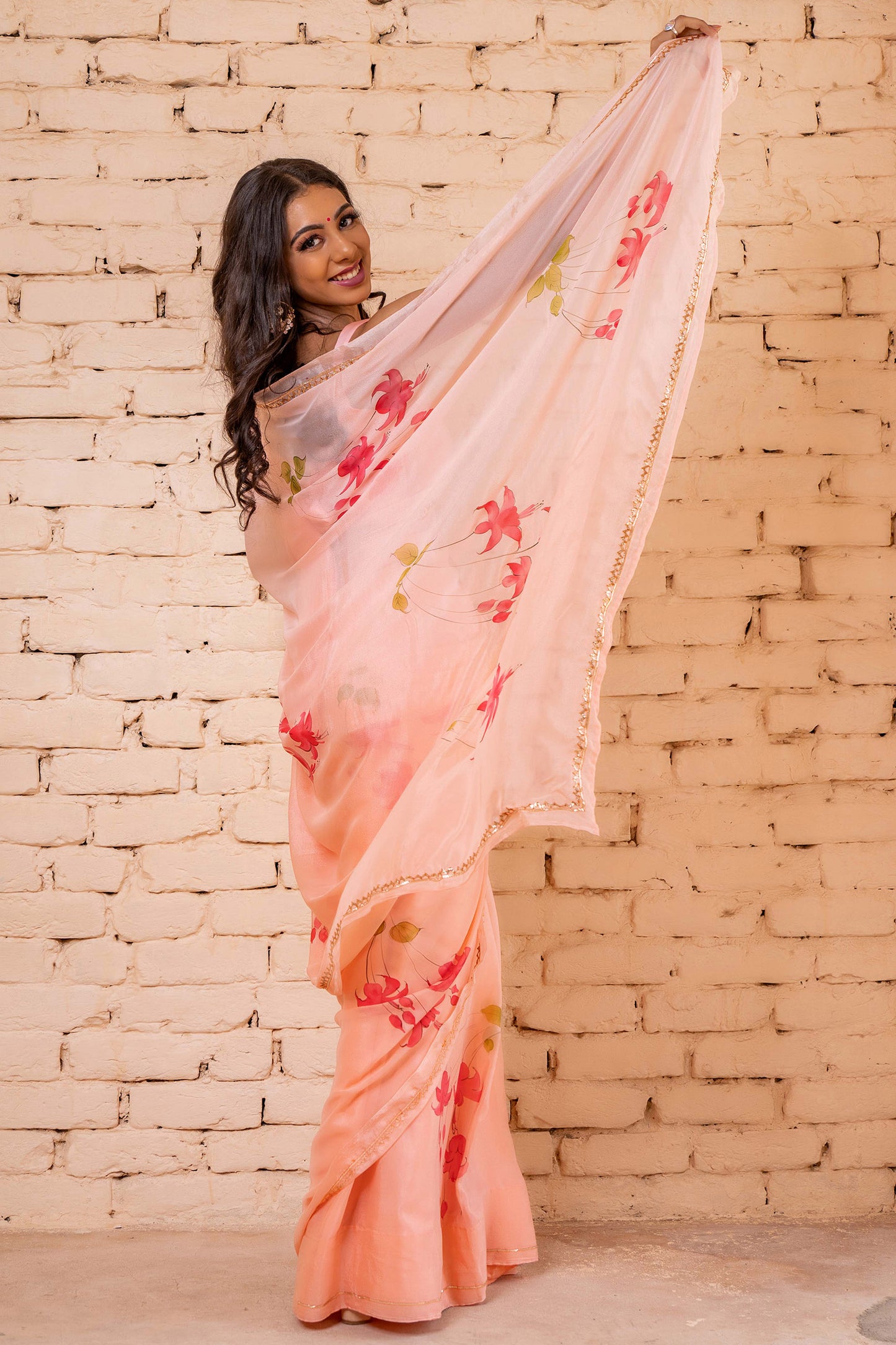 PEACH OMBRE SAREE