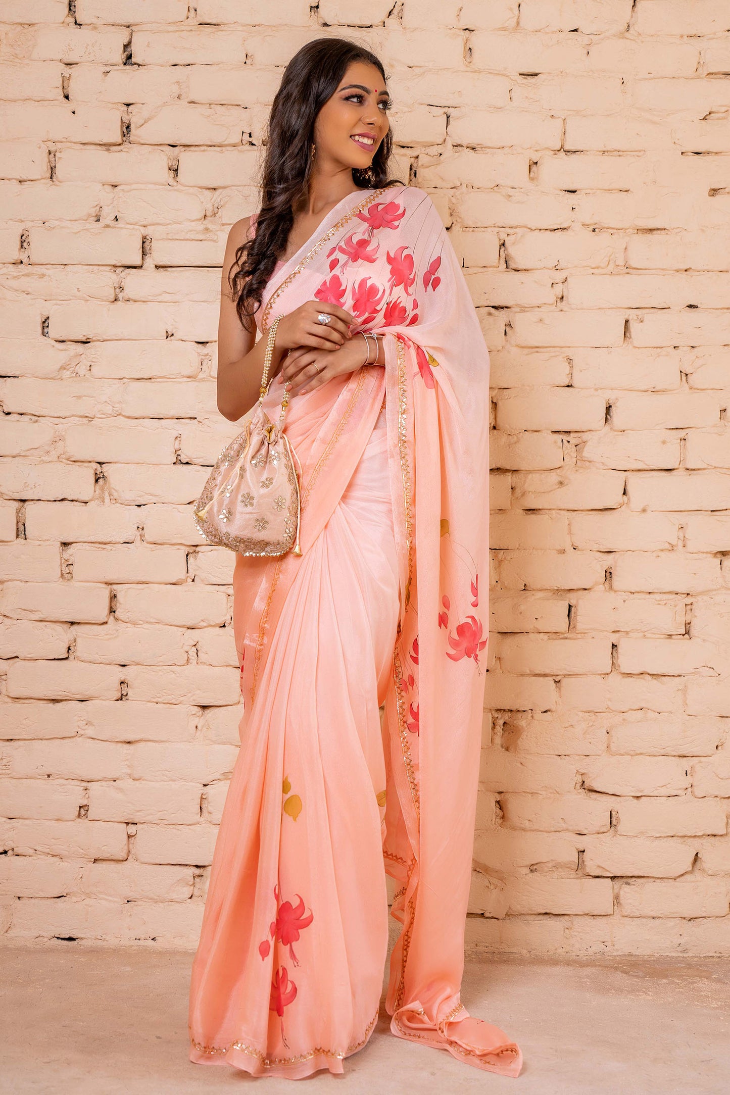 PEACH OMBRE SAREE