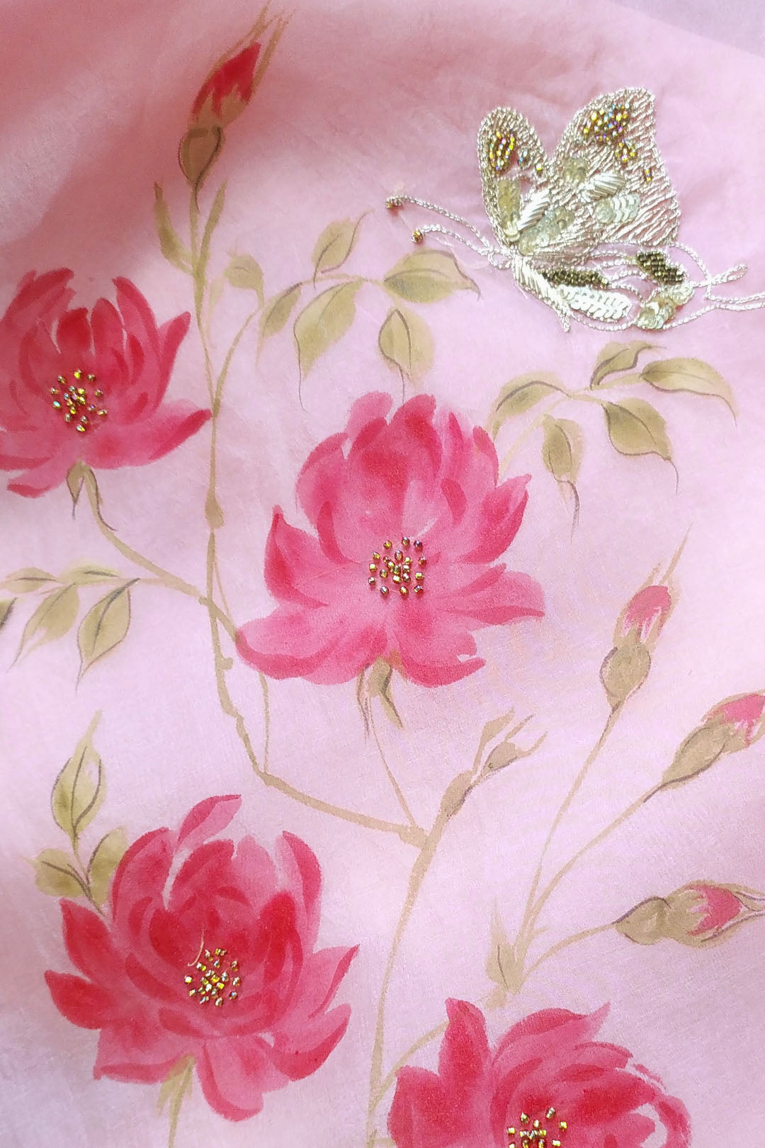 INDIAN ROSE GOLD ORGANZA SAREE