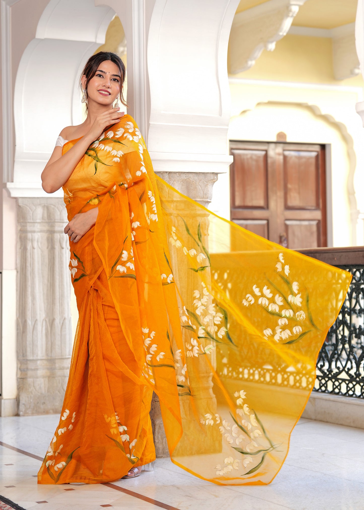 SUNLIT BELL FLOWER SAREE