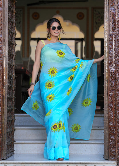 OCEANIC SUNBURST SAREE