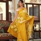 YELLOW PLUMERIA BLOOMS SAREE