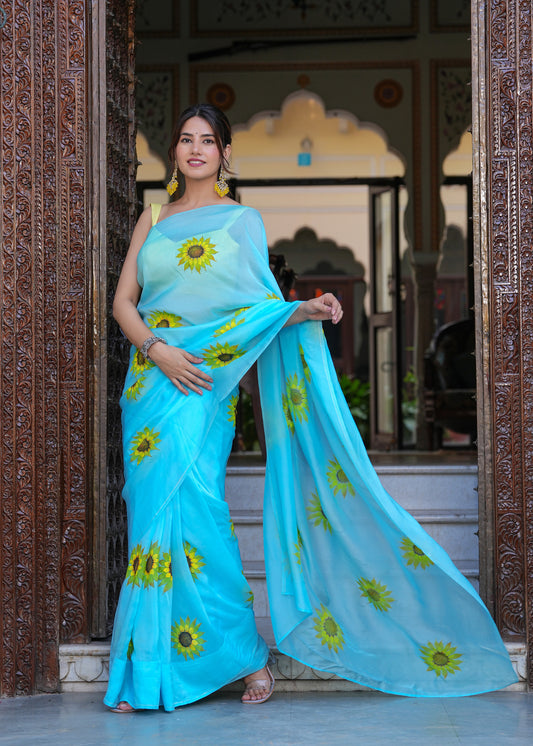 OCEANIC SUNBURST SAREE