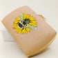 Hand Painted Clutch with a Bumble Bee on Sunflower
