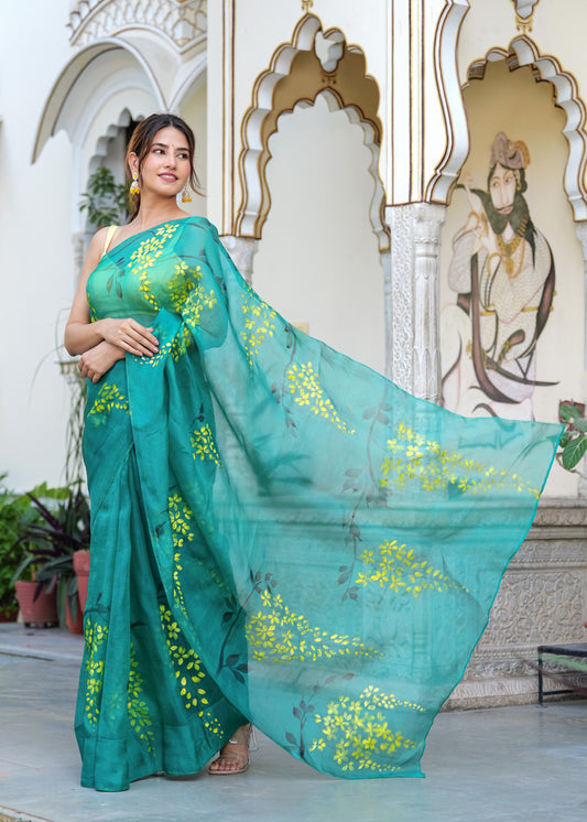 GREEN AMALTAS SAREE