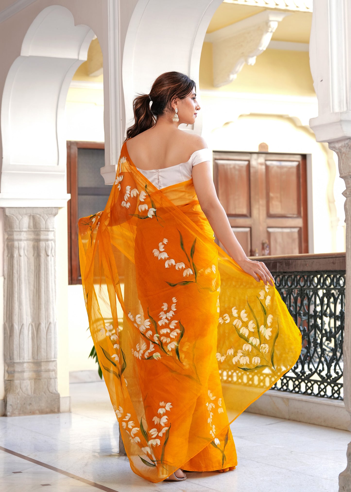 SUNLIT BELL FLOWER SAREE