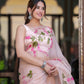 PEACH DICENTRA FLOWER SAREE