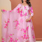 BLUSH BLOOM HAND-PAINTED ANARKALI