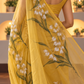 Bell Flower Hand-Painted Pure Silk Organza Saree