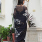 BLACK CELESTIAL CRANE SAREE