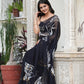 BLACK CELESTIAL CRANE SAREE