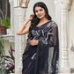 BLACK CELESTIAL CRANE SAREE