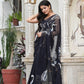 BLACK CELESTIAL CRANE SAREE