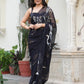 BLACK CELESTIAL CRANE SAREE