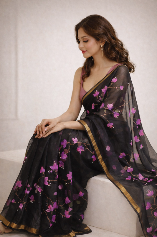 MID NIGHT BLOOM SAREE