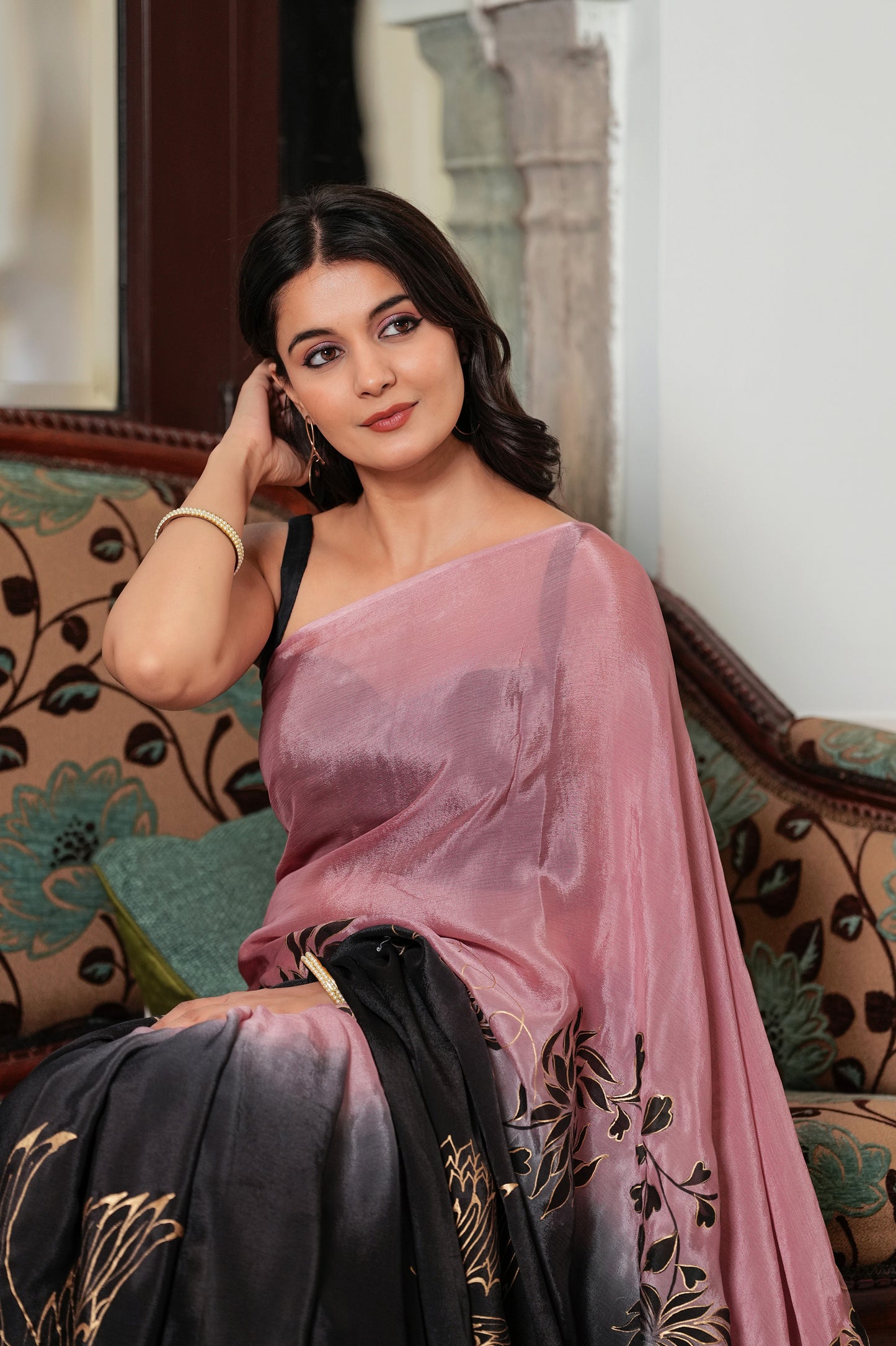 CRANES IN TWILIGHT SAREE