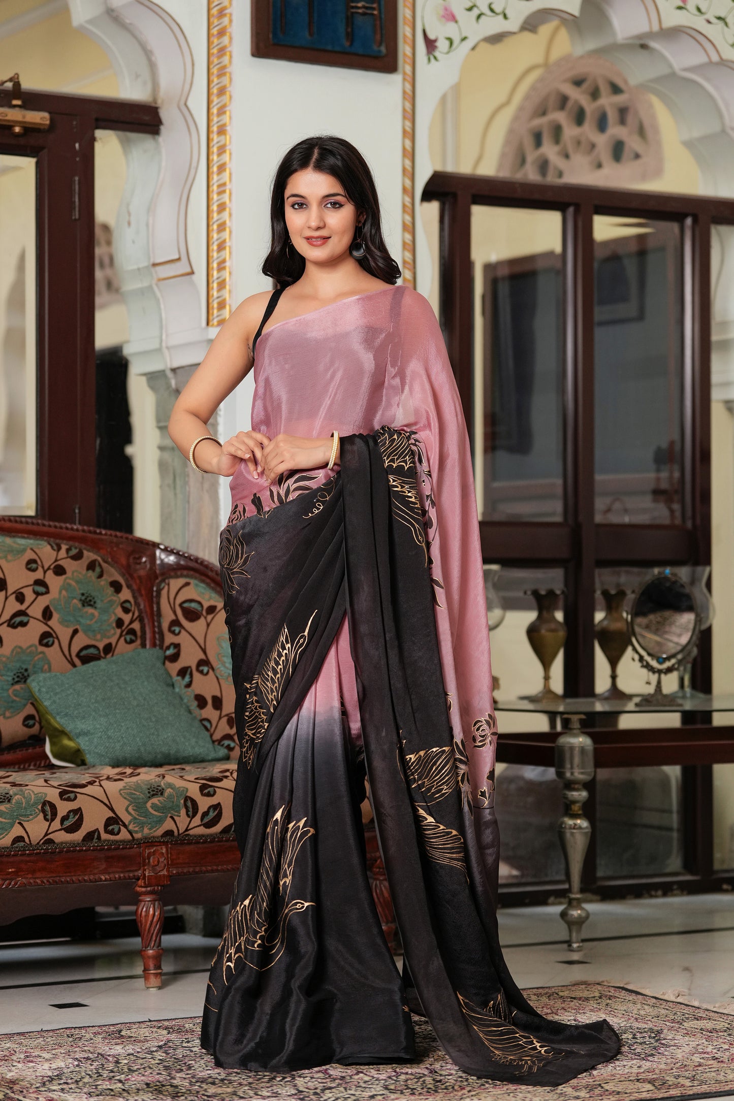 CRANES IN TWILIGHT SAREE