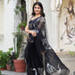 BLACK CELESTIAL CRANE SAREE