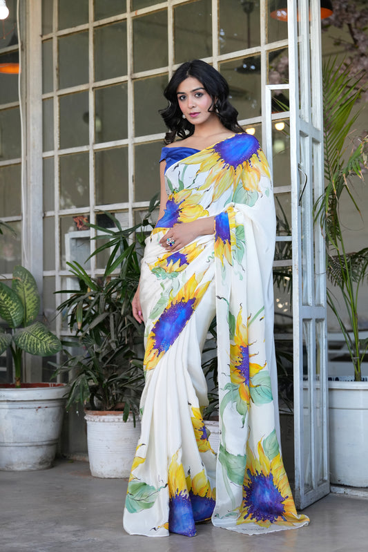 OCENIC SUNBURST CREP SAREE