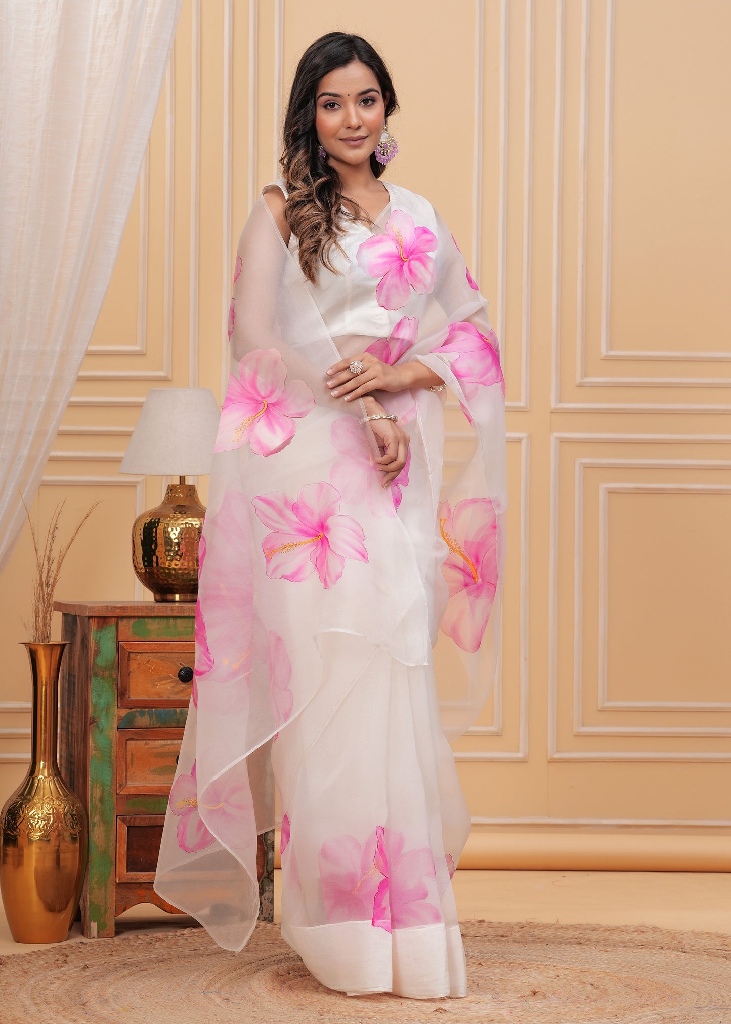 BLOOMING HIBISCUS SAREE