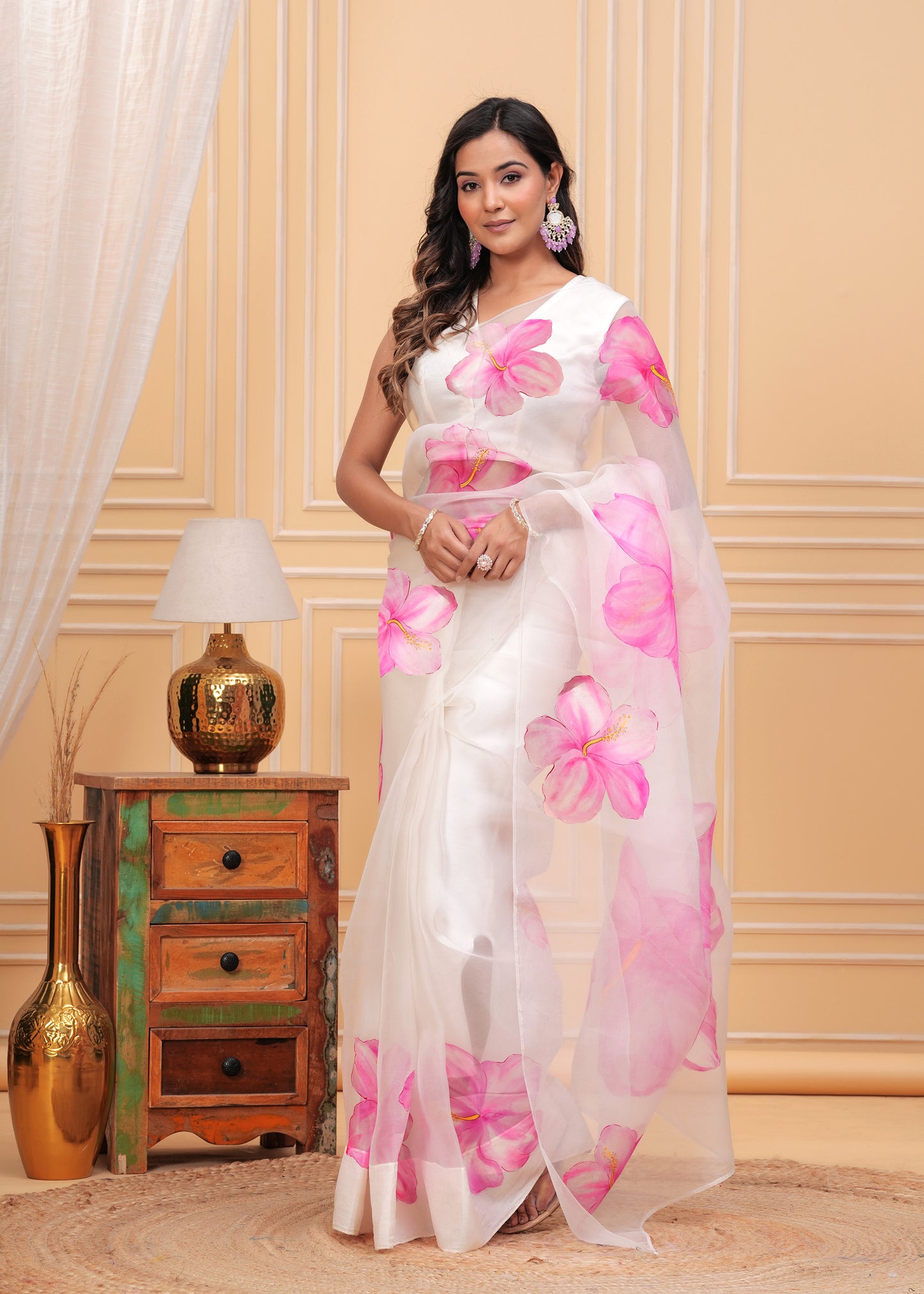 BLOOMING HIBISCUS SAREE