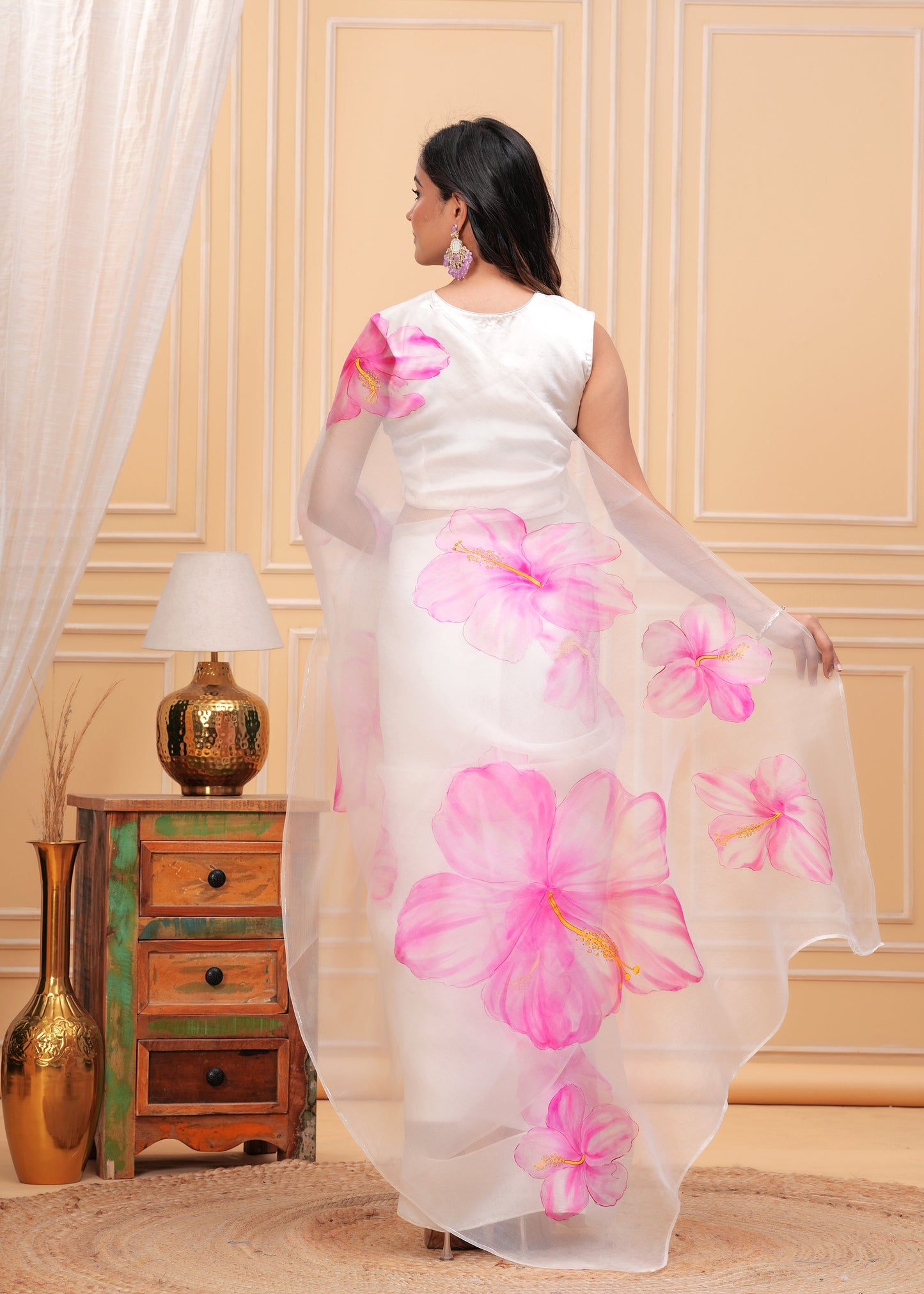 BLOOMING HIBISCUS SAREE