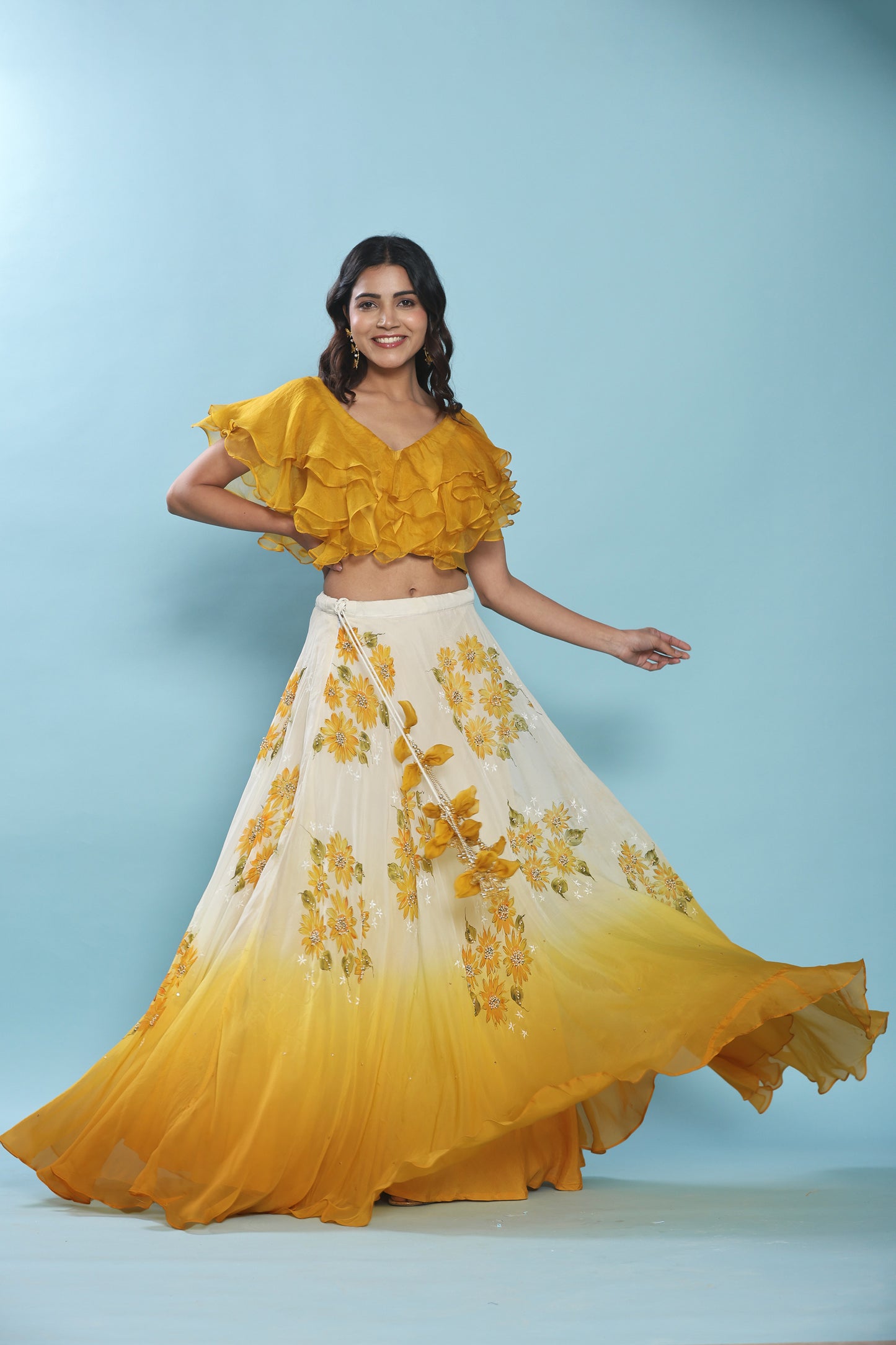 GOLDEN BLOOM LEHENGA