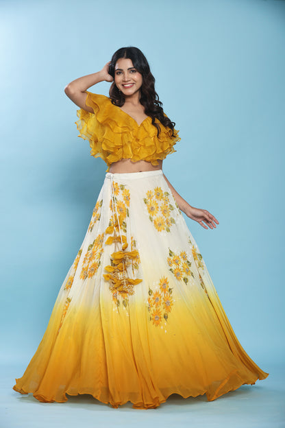 GOLDEN BLOOM LEHENGA