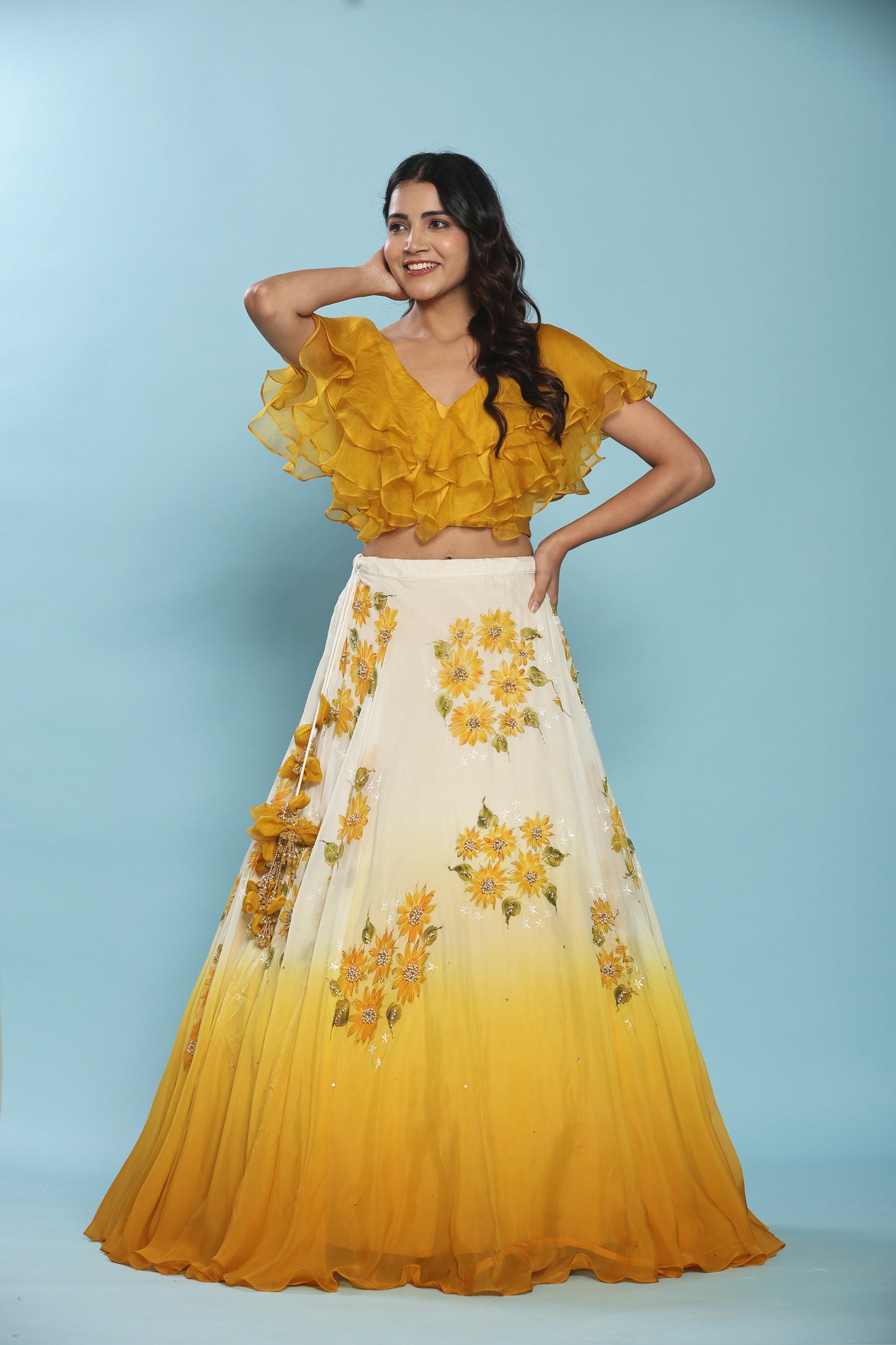 GOLDEN BLOOM LEHENGA