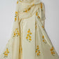 WHITE DAISY FLORAL ANARKALI