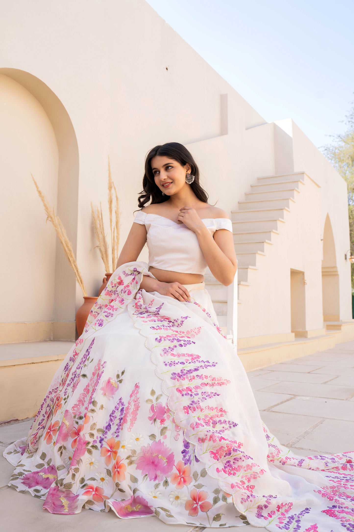 WINTER GARDEN ORGANZA LEHENGA