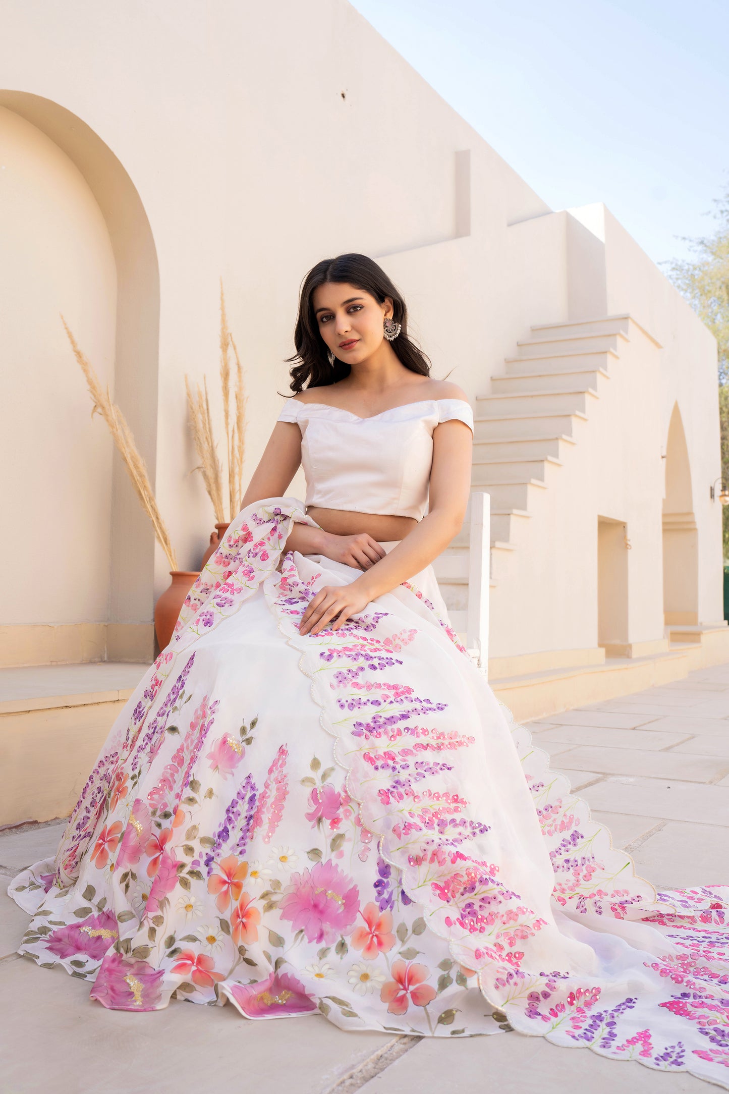 WINTER GARDEN ORGANZA LEHENGA