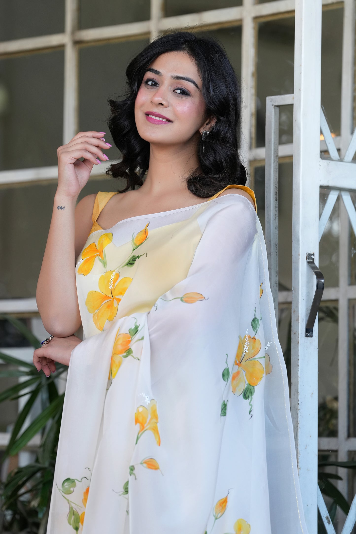 TIMELESS HIBISCUS ORGANZA SAREE