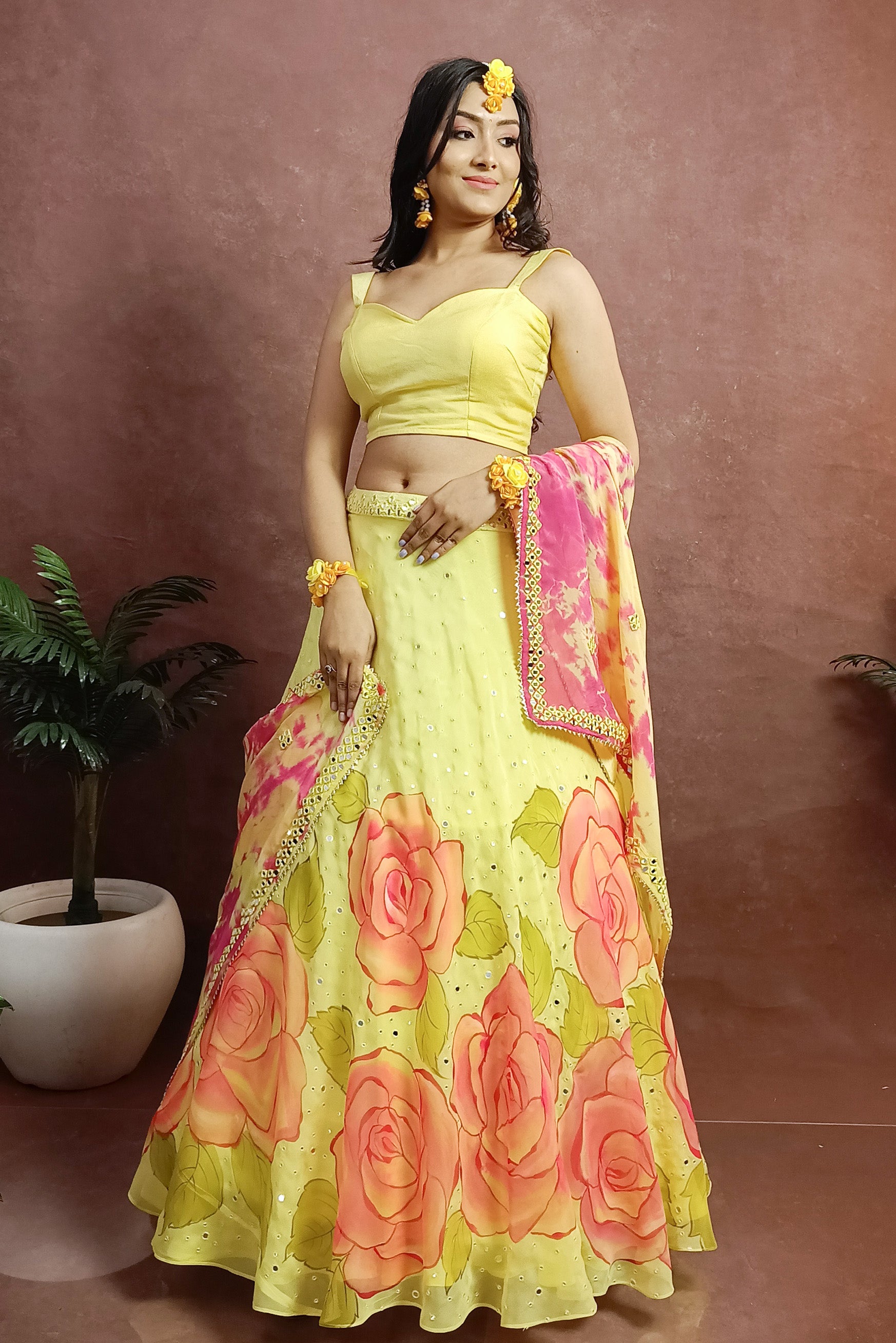 Paint Your Outfit By The Color Of New Happiness, B'coz Hand Painted Lehengas  And Sarees Are In Trend! | Weddingplz | Bridal lehenga red, Indian bridal  hairstyles, Bridal lehenga collection