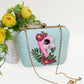 Unique Hand-Painted Flamingo Canvas Clutch with Sling - Customized Bag Design Online. Explore Painted Canvas Bag Options for a Stylish Hand-Painted Purse. Customize this Designer Bag with Your Name. Perfect Evening Clutch with Sling. Discover the Artistry of Hand-Painted Handbags and Create Your Custom Purse. A Truly Unique and Customized Ladies Purse with Name.